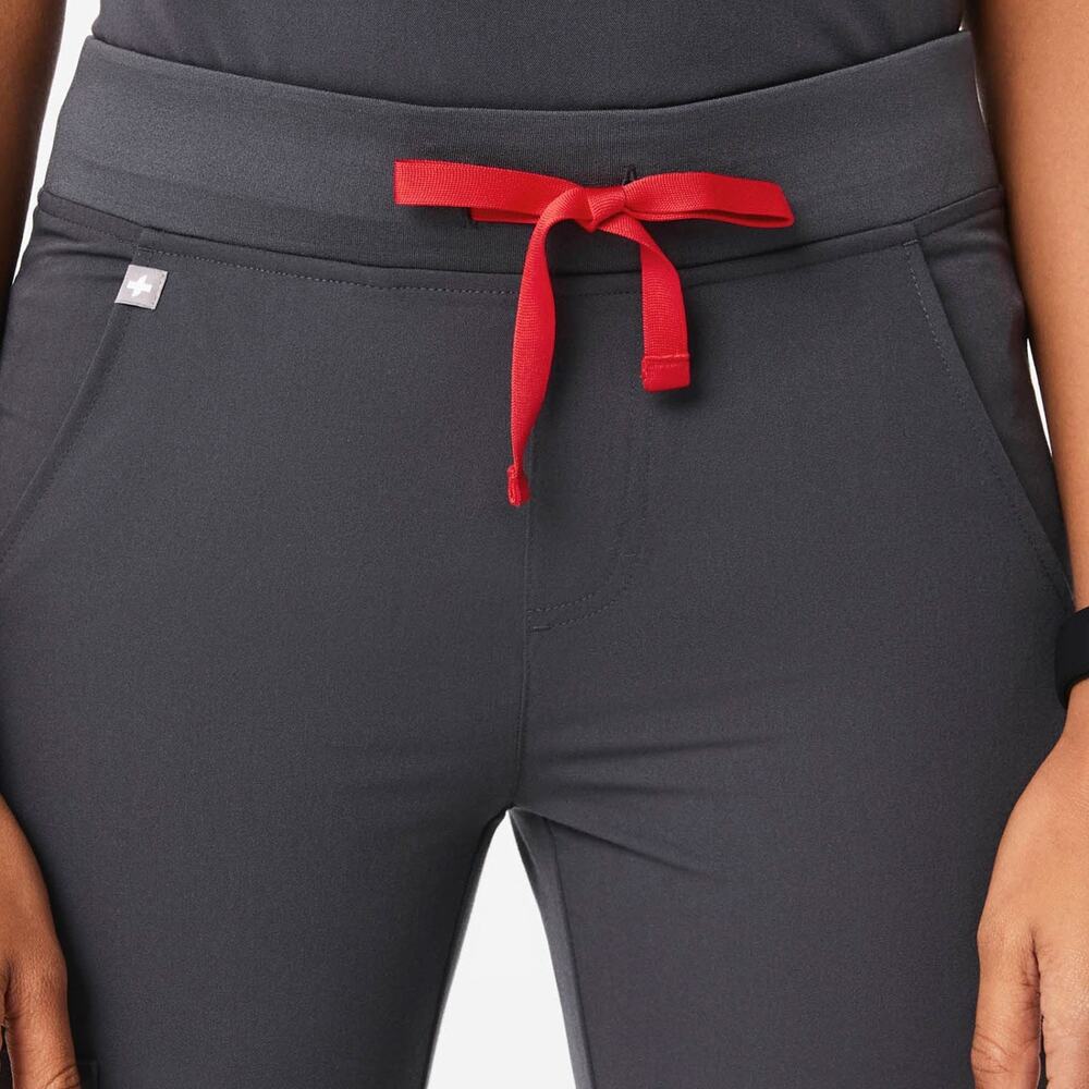 FIGS Zamora Jogger Scrub Pant Women S Gray Pocket Drawstring Elastic Waist Logo - Picture 14 of 15